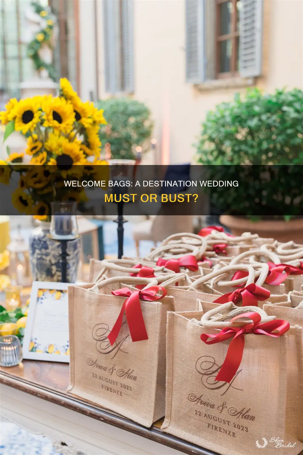 do I need to give welcome bags for destination wedding