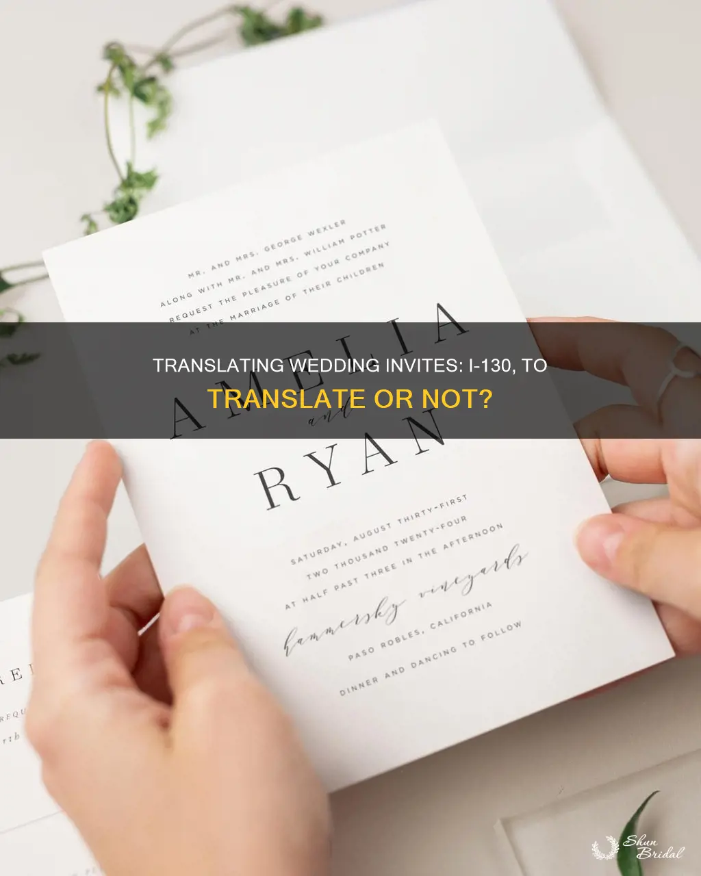 do I need to translate my wedding invitation i-130