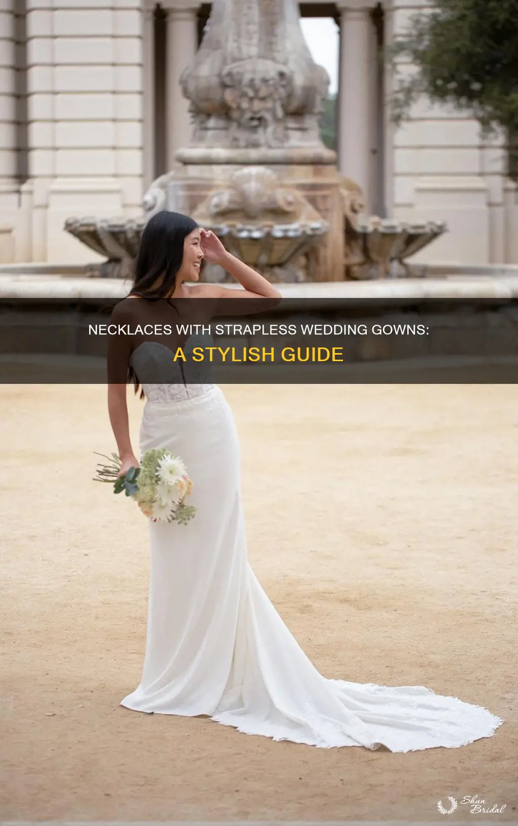 do I wear a necklace with a strapless wedding dress