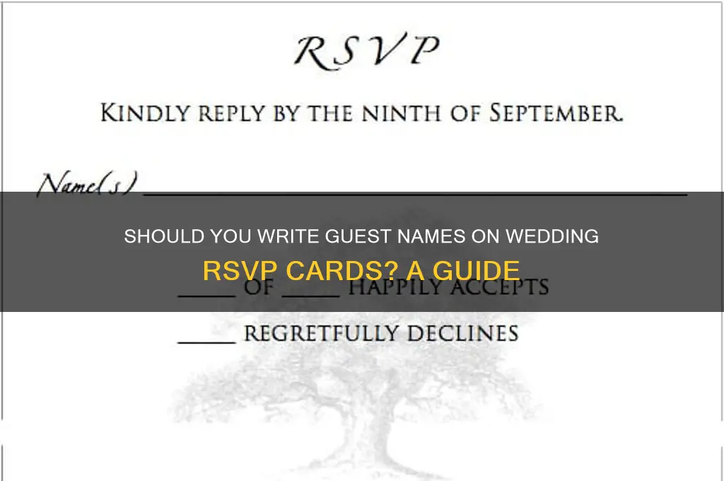 do I write the names on the wedding rsvp cards