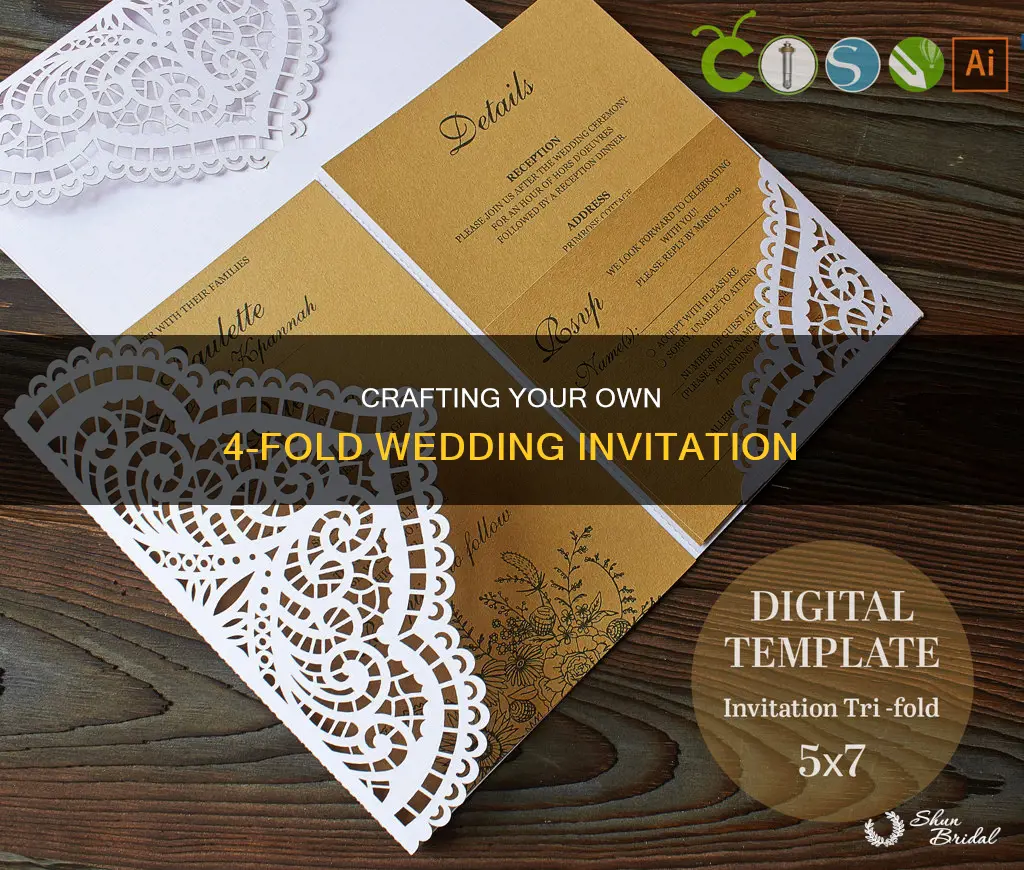 do it yourself 4 fold wedding invitation