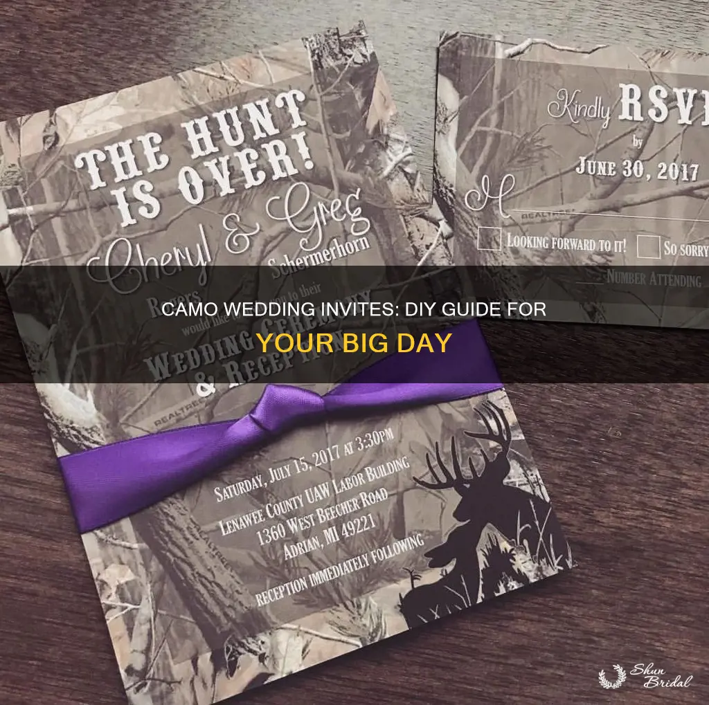 do it yourself camo wedding invitations