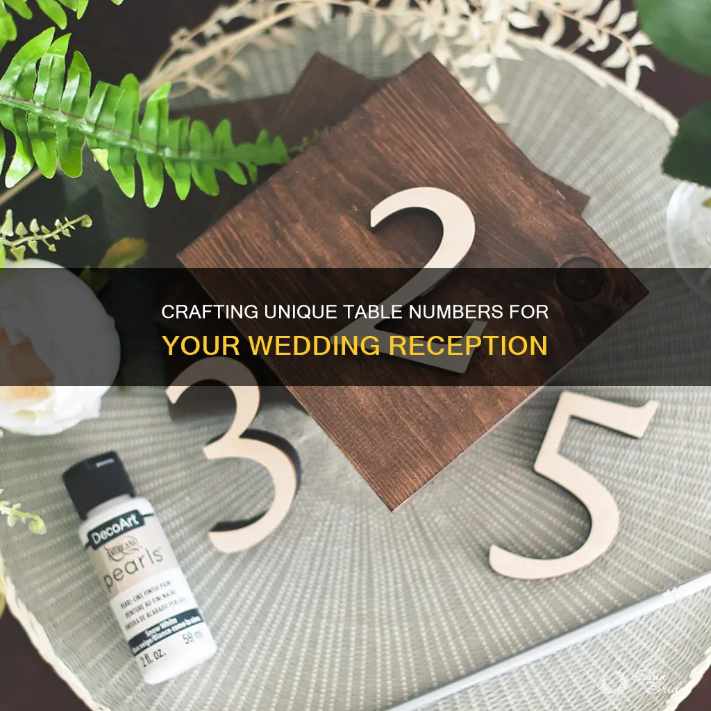 do it yourself table numbers for wedding reception