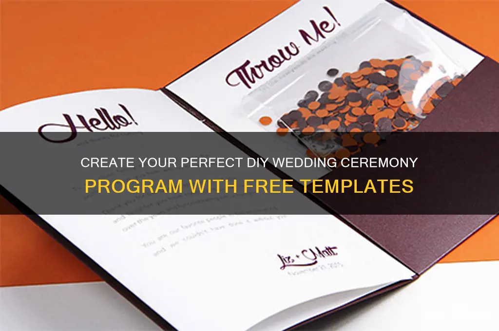 do it yourself wedding ceremony program templates
