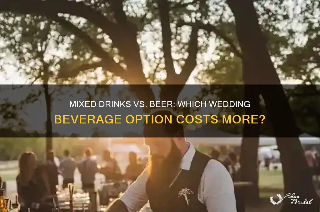 do mixed drinks cost more than beer for a wedding