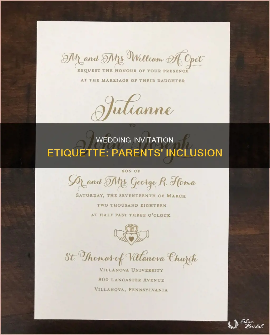 do parents get a wedding invitation