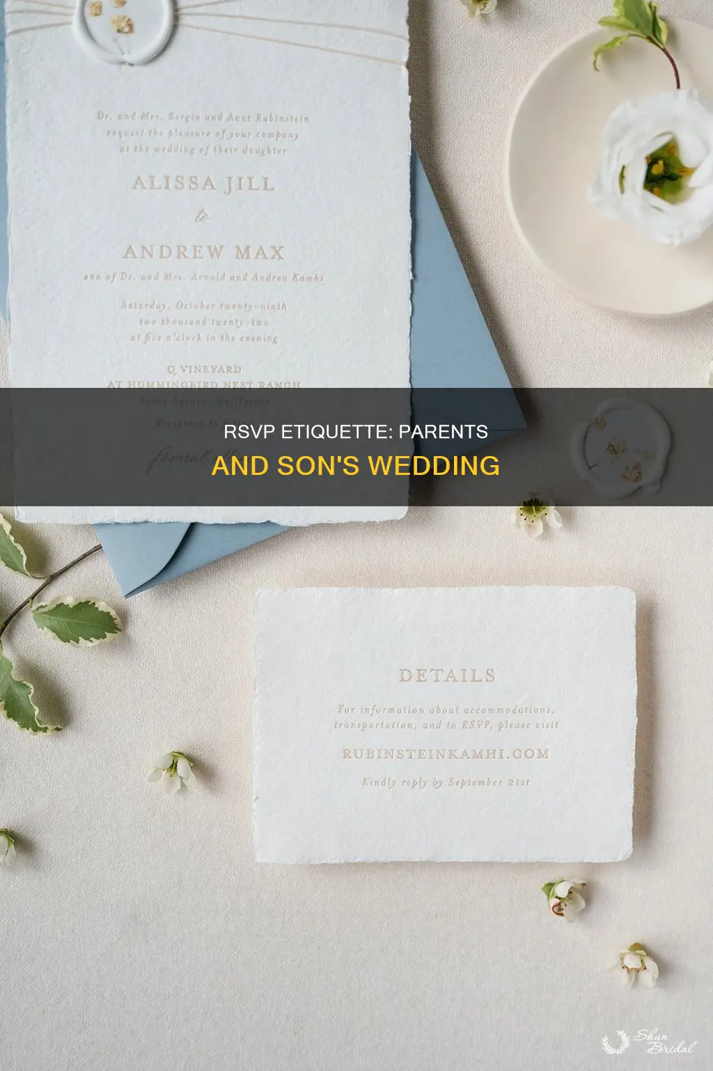 do parents send back rsvp to son