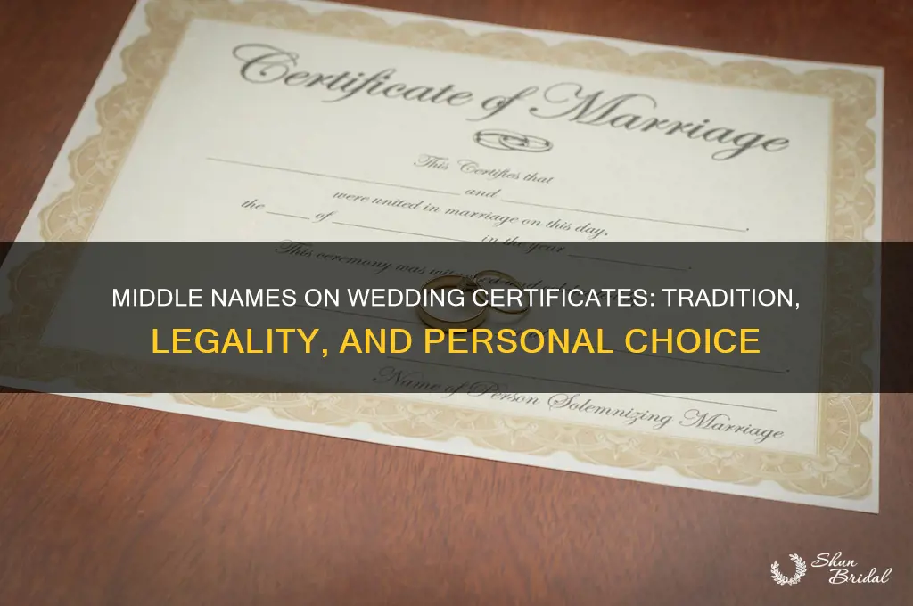 do people put their middle names on wedding certificates