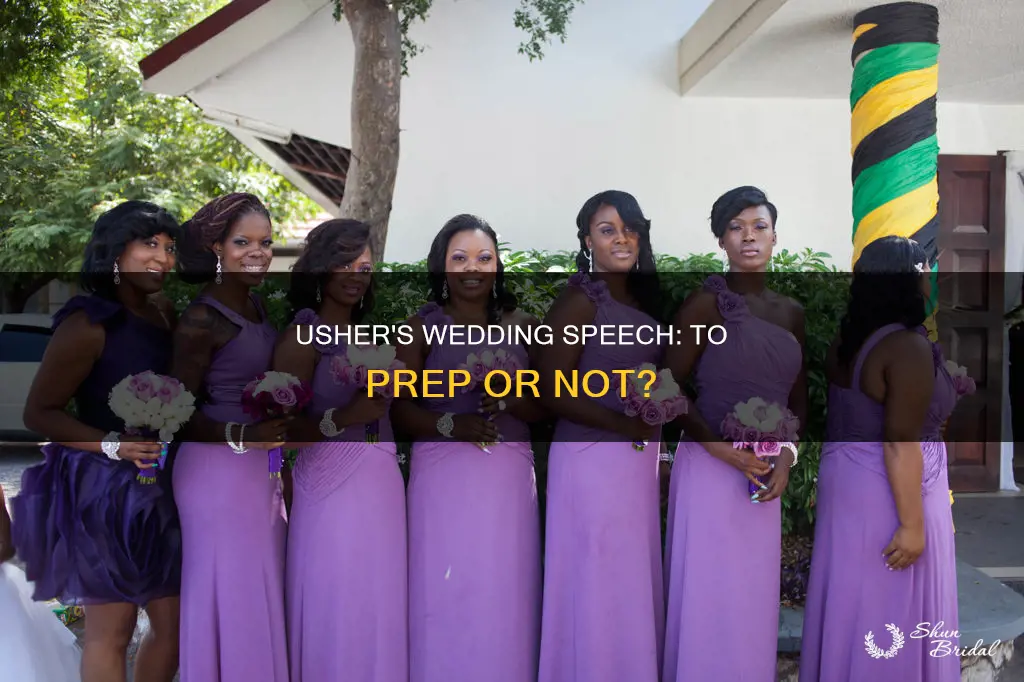 do ushers need to prepare a speech at a wedding