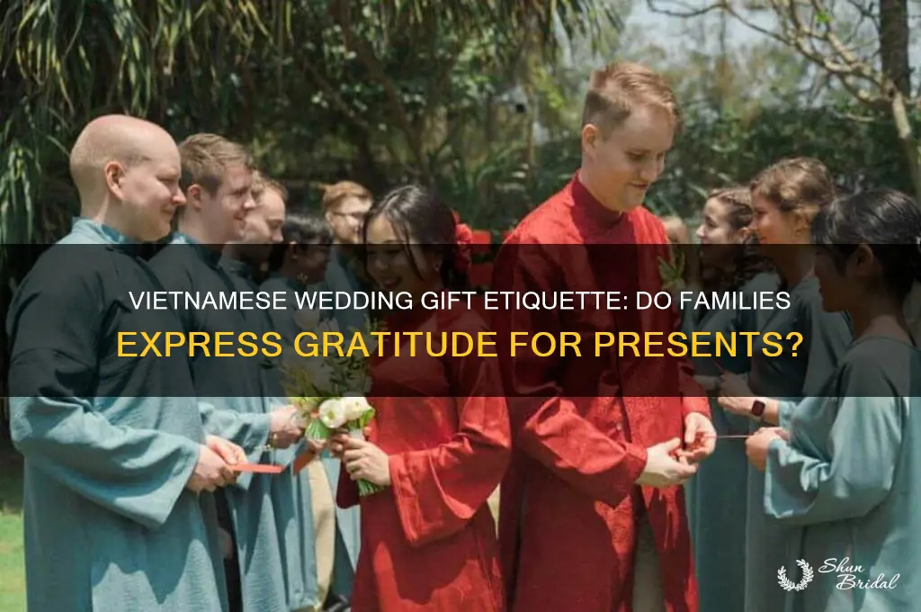 do vietnamese families do thank yous for wedding gifts