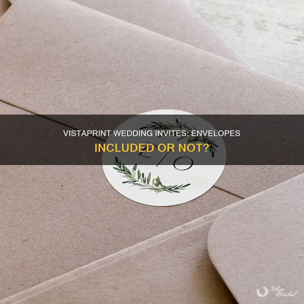 do vistaprint wedding invitations come with envelopes