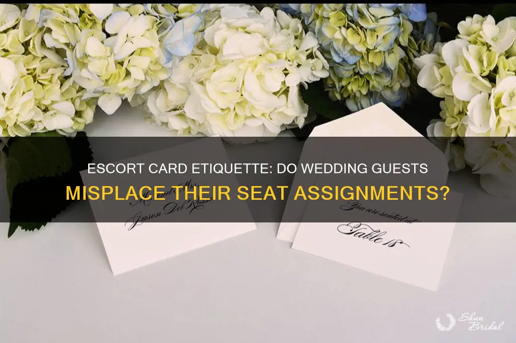 do wedding guests lose escort cards