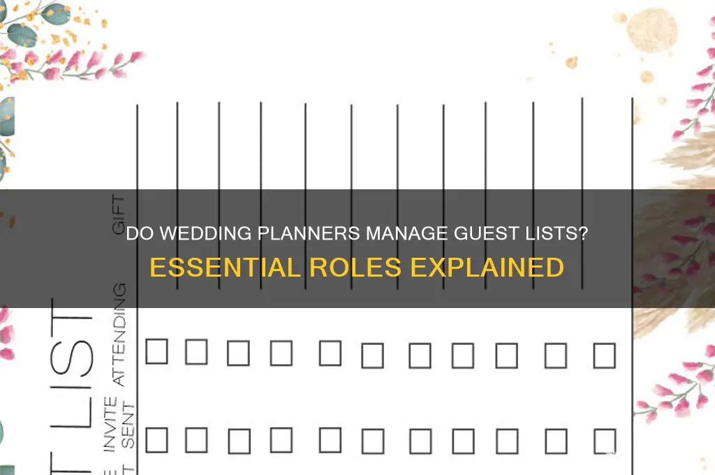 do wedding planners manage guest lists