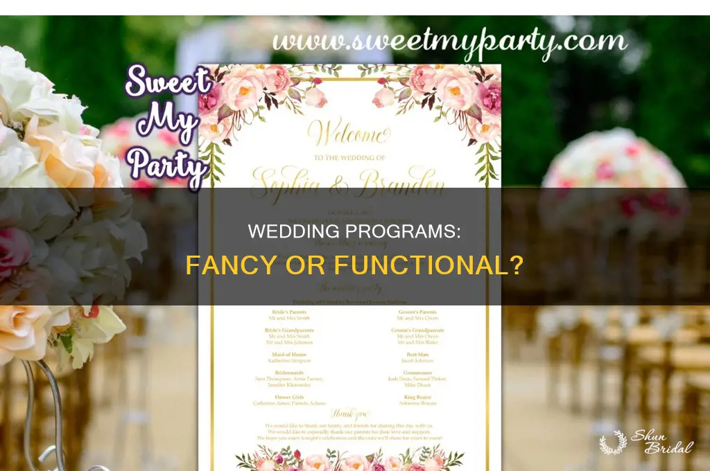 do wedding programs have to be fancy