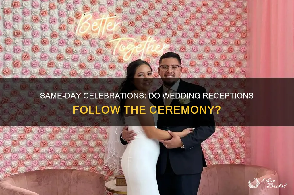 do wedding receptions happen on the same day as wedding