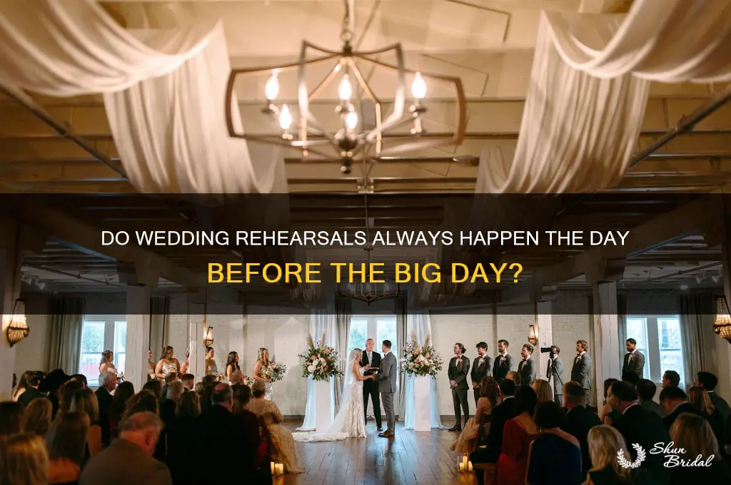 do wedding rehearls take place the day before