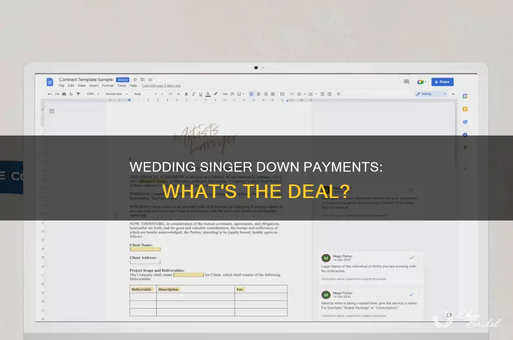 do wedding singers charge downpyament