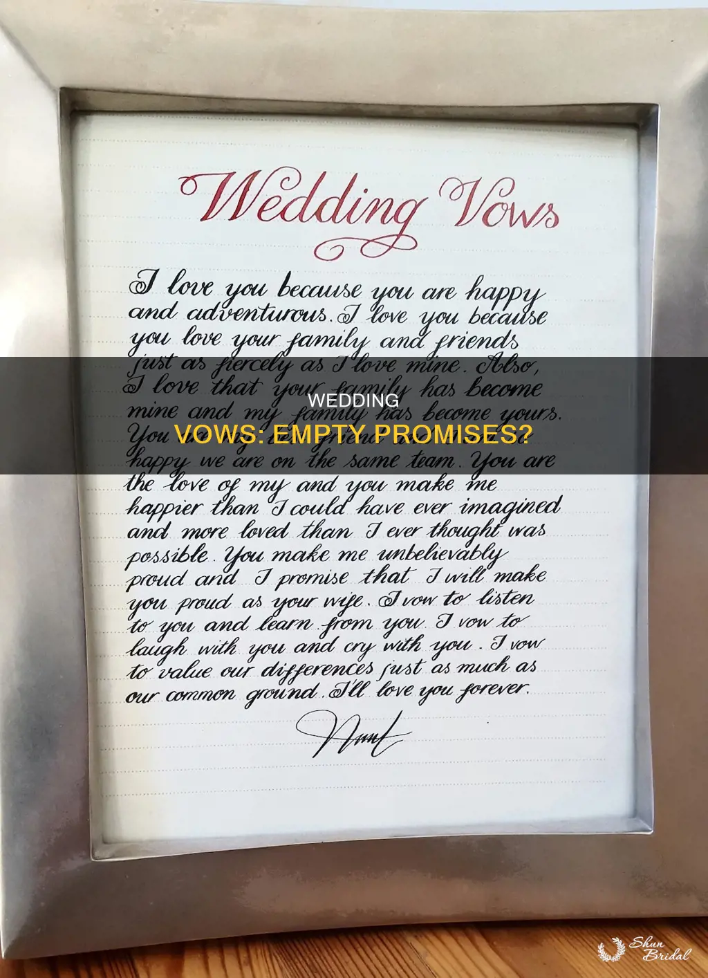 do wedding vows mean anything anymore