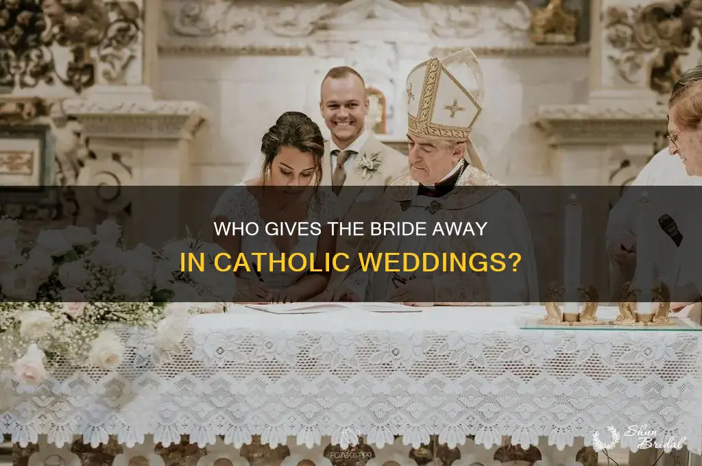 do women walk themselves down the aisle in catholic wedding