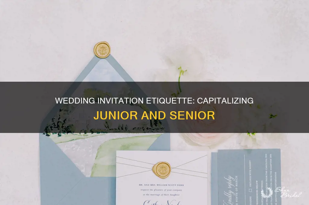 do you capitalize junor or senior in wedding invtations