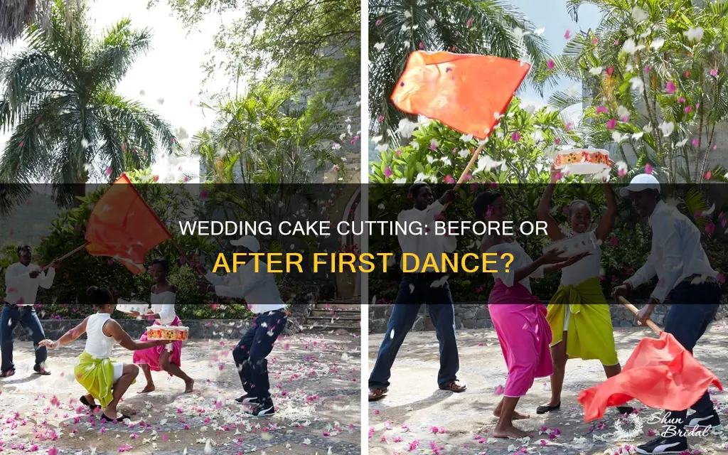 do you cut the wedding cake before the first dance