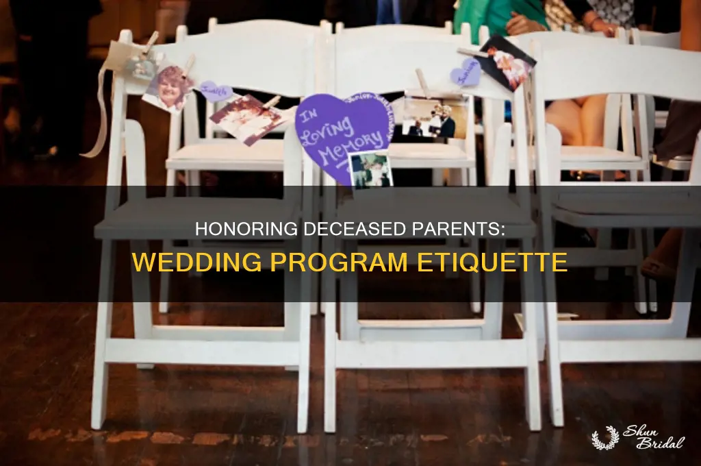 do you include a deceased parent in the wedding program