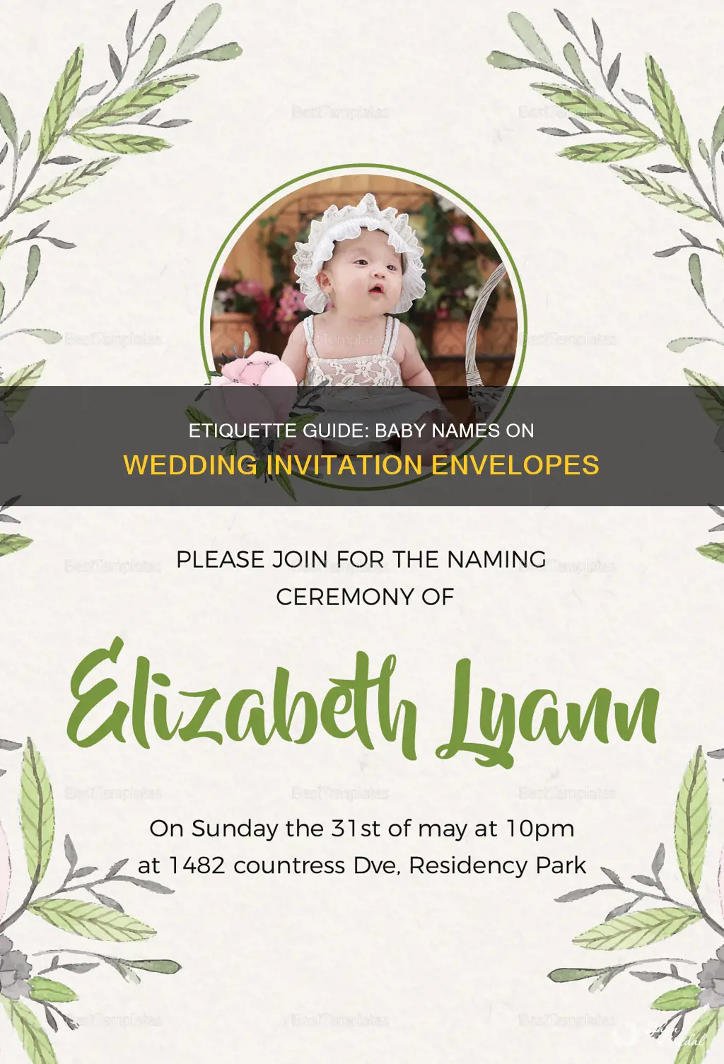 do you include babies names on wedding invitation envelope