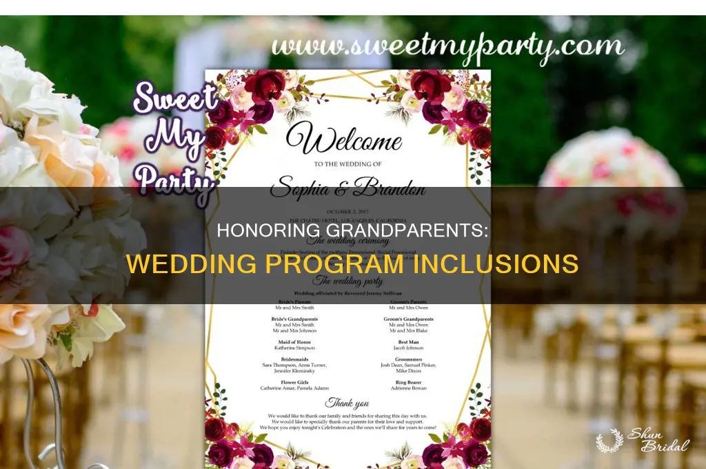 do you include grandparents in wedding program