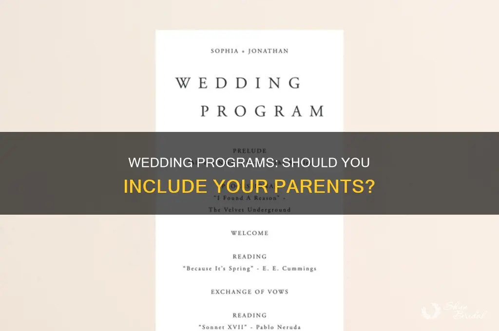 do you list parents in wedding program