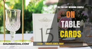 Should You Include the Wedding Couple's Names on Table Cards?