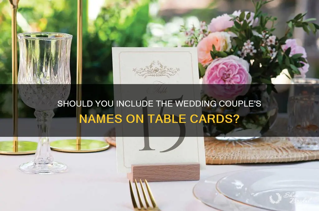 do you list wedding couple on table cards