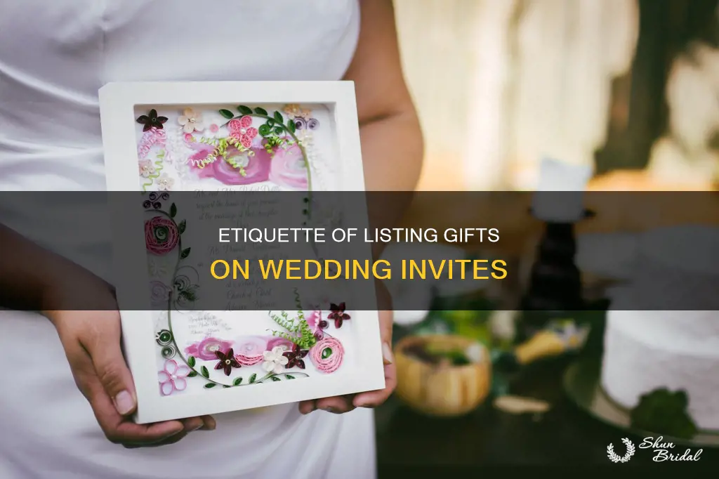 do you mention gifts on a wedding invite