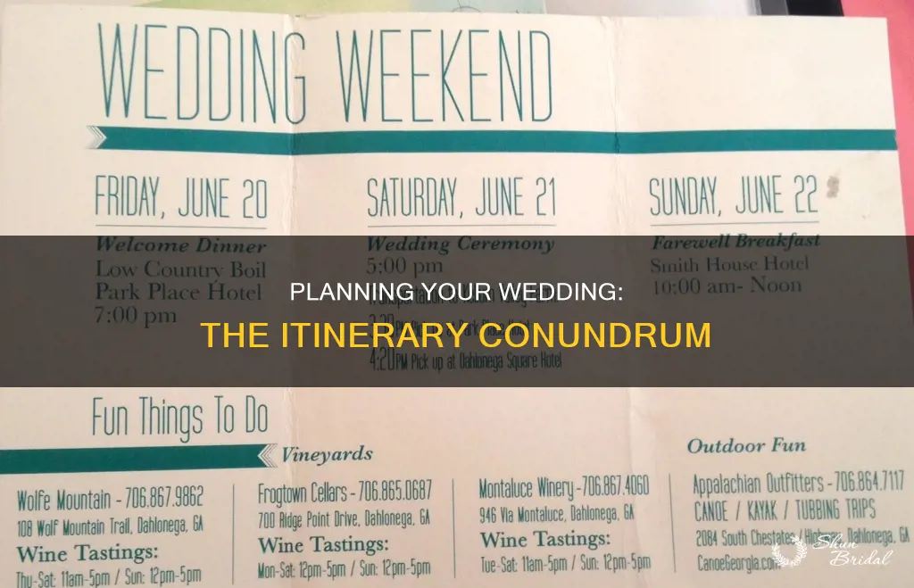 do you need an itinerary for your wedding