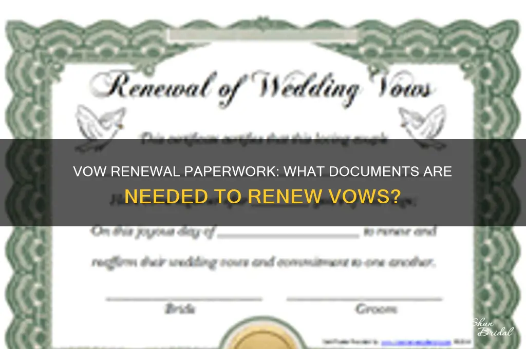 do you need any paperwork for vow renewal