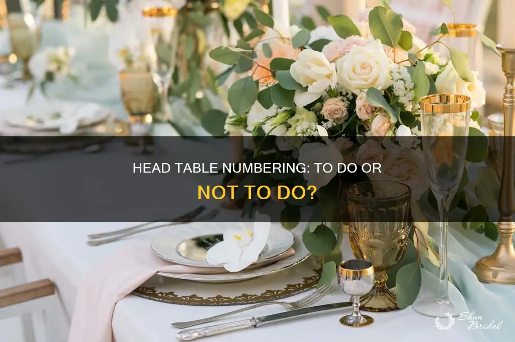 do you number the head table at a wedding