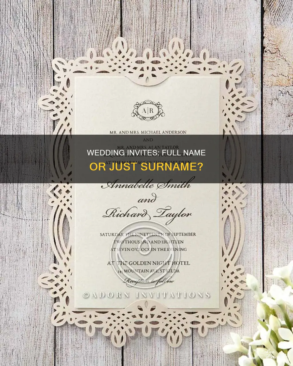 do you put full name on wedding invitations