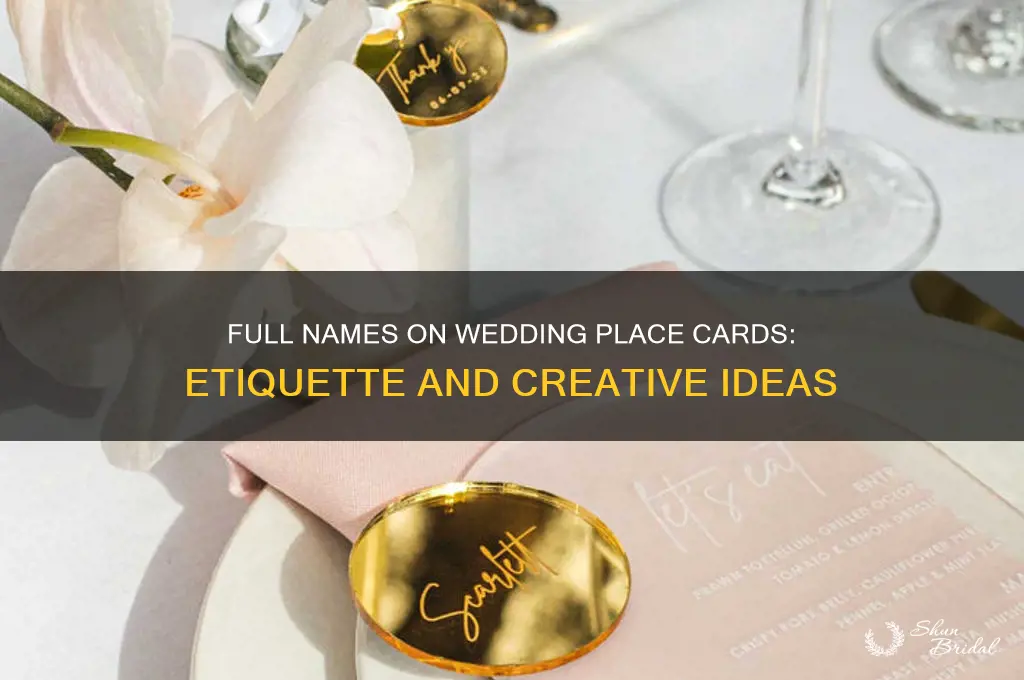 do you put full names on wedding place cards
