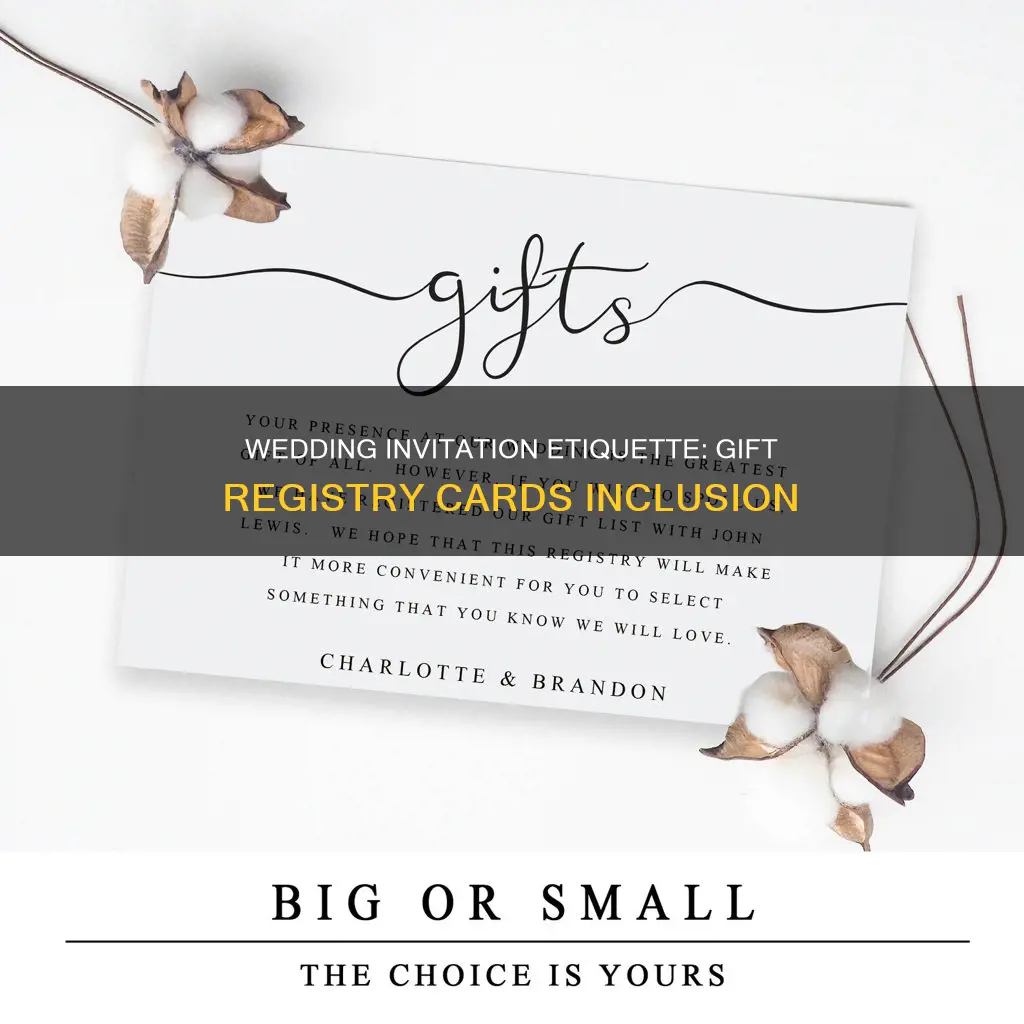 do you put gift registry cards in wedding invitations