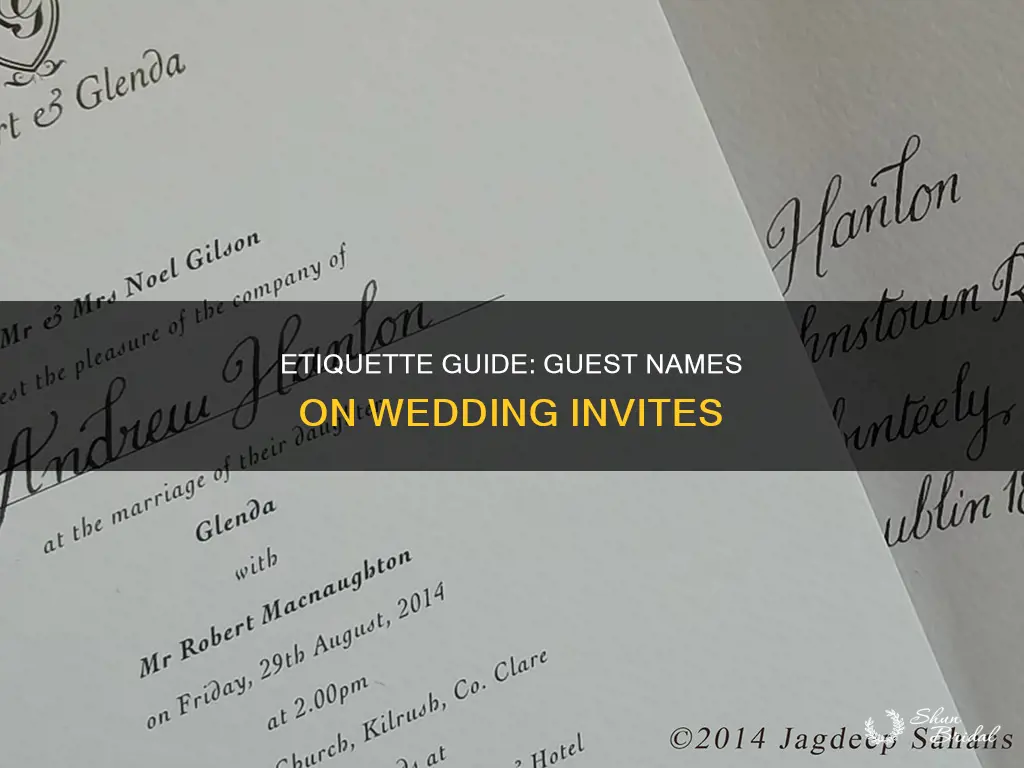 do you put guest names on wedding invitations