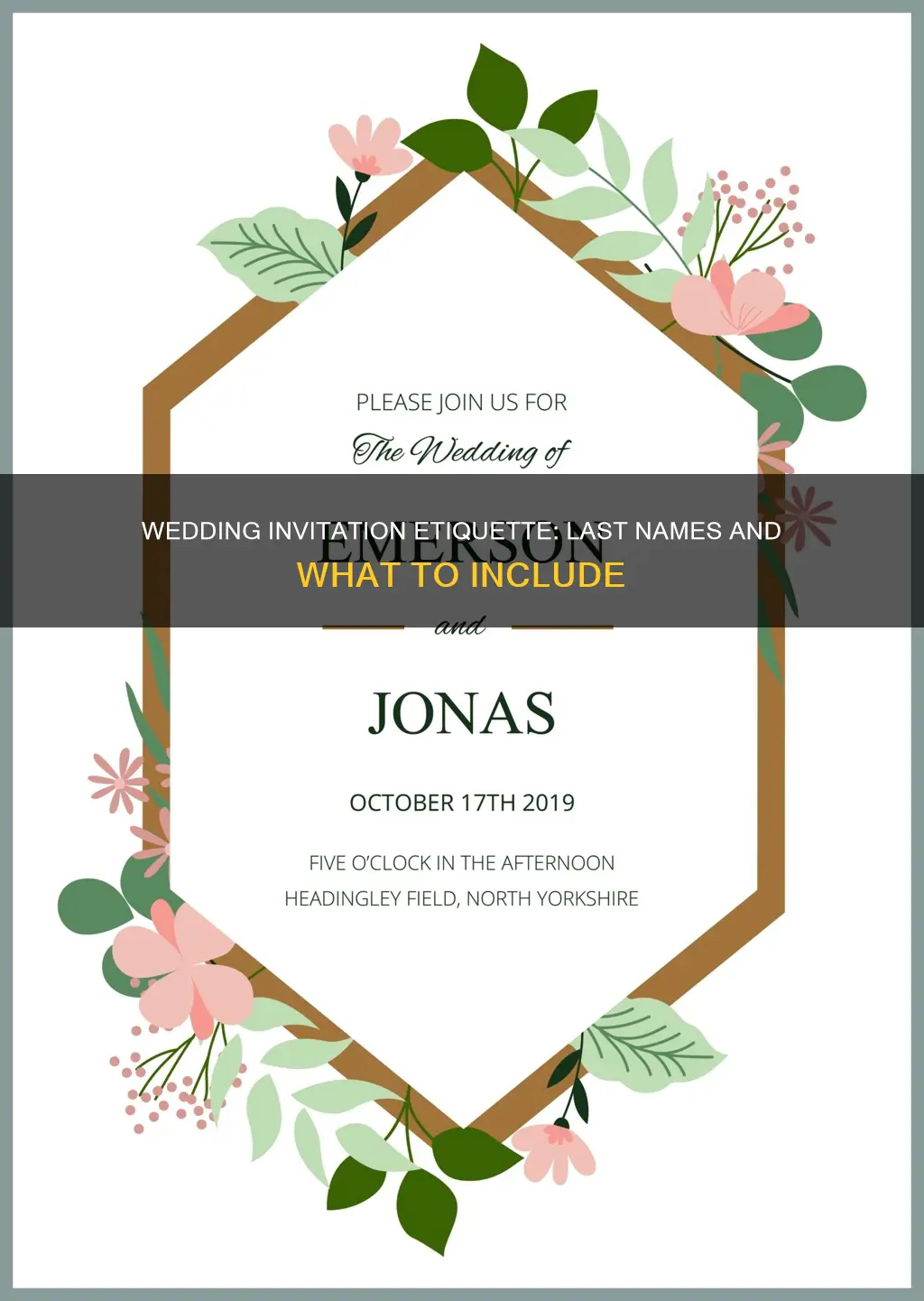 do you put last names on wedding invitations