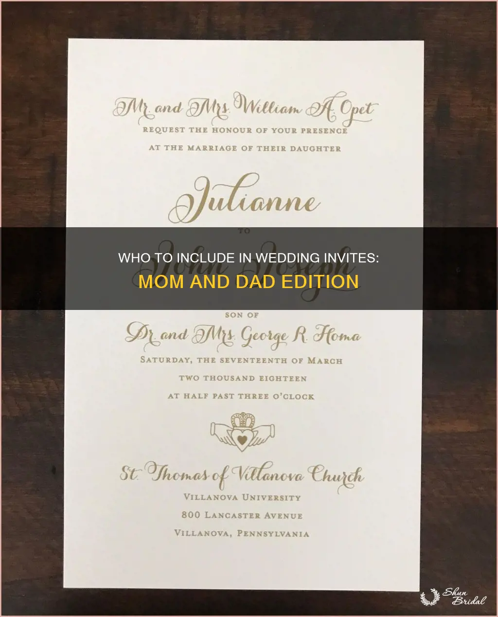 do you put mom and dad on wedding invite