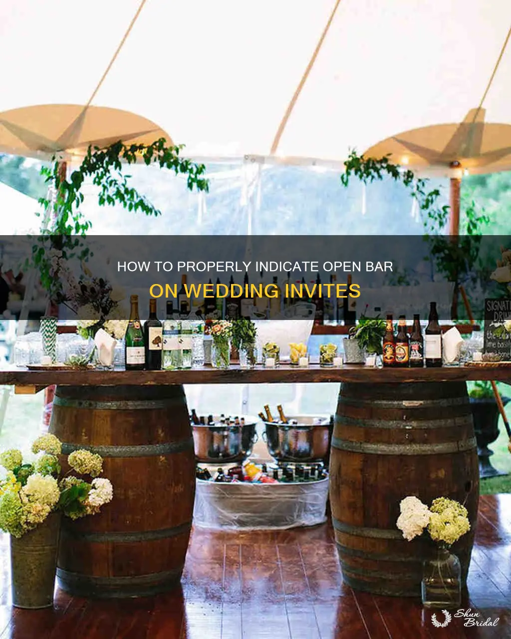 do you put open bar on wedding invitations