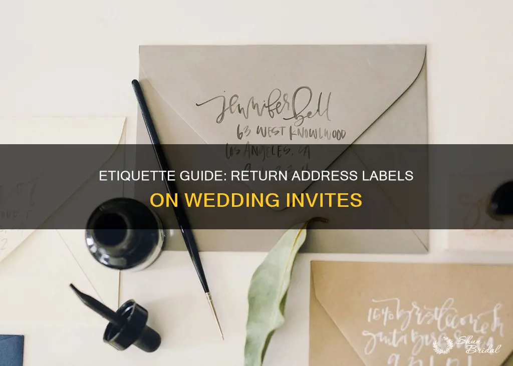 do you put return address labels on wedding invitations