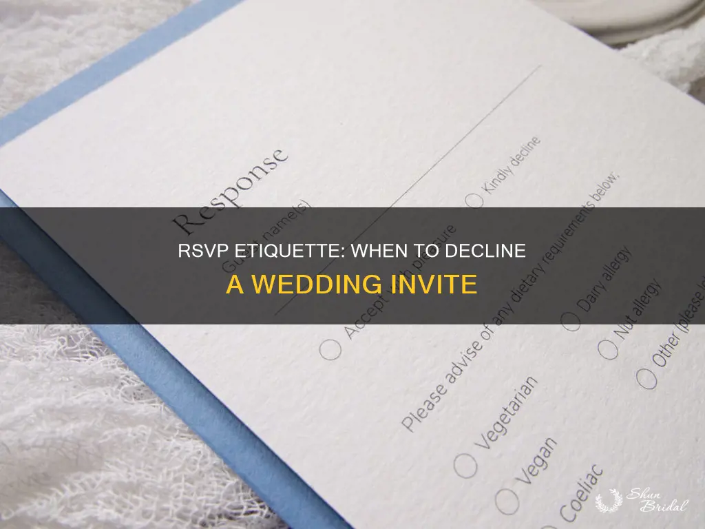 do you rsvp no to a wedding