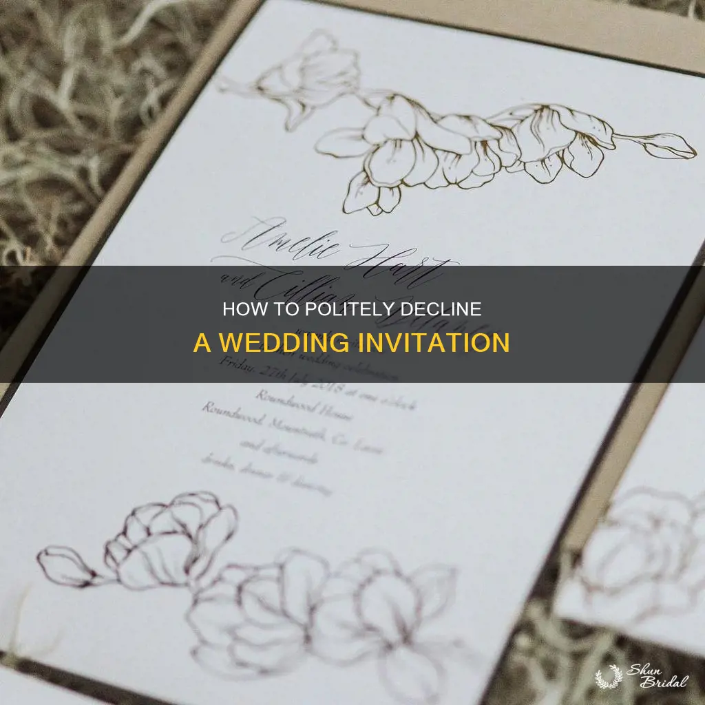 do you send a check when declining a wedding invitation