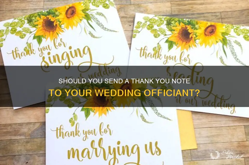 do you send thank yous to wedding officiant