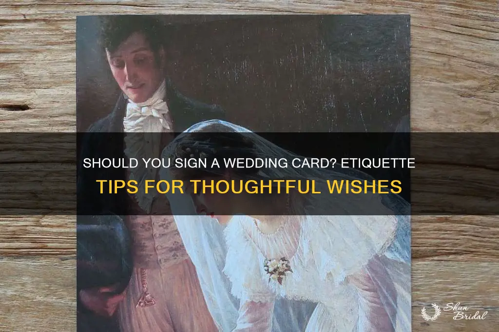 do you sign a wedding card