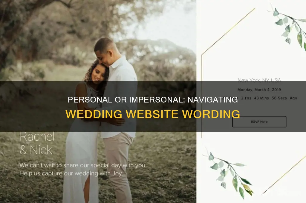 do you speak in first person on your wedding website