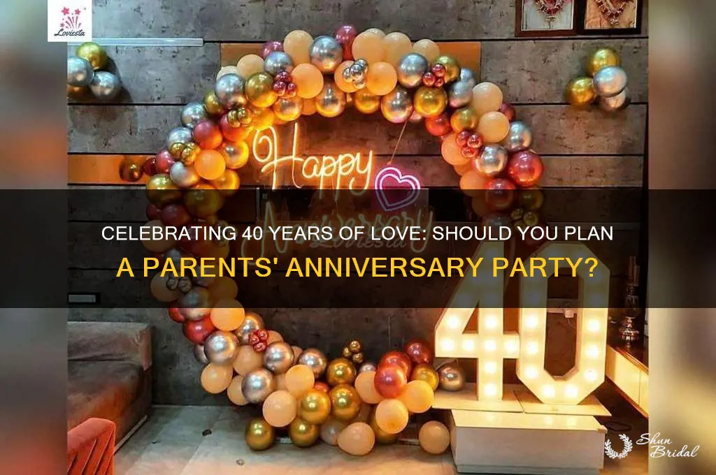 do you throw your parents a 40th wedding anniversary