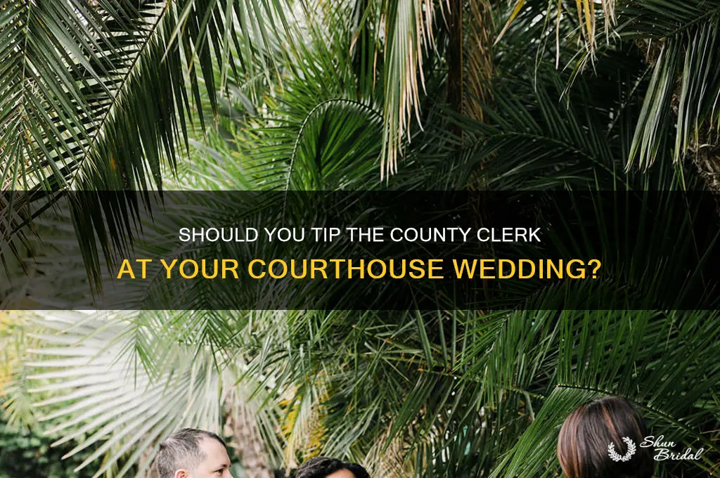 do you tip the county clerk officiant courthouse wedding